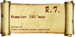 Rumpler Tímea névjegykártya