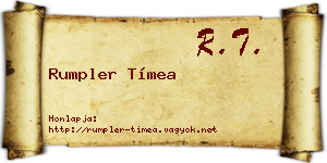 Rumpler Tímea névjegykártya